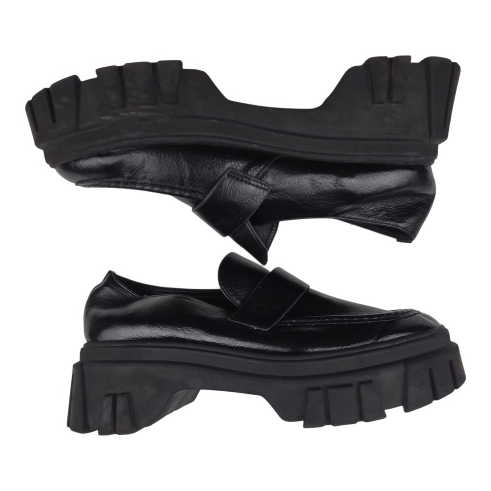 Goth Grunge Acubi Loafers Sz 10 Black Chunky Platform Lug Sole Chinese Laundry
